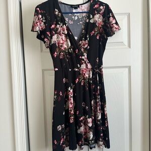 A New Day Women's Floral Black Dress